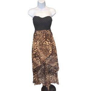 Casting | Strapless Leopard Print Dress